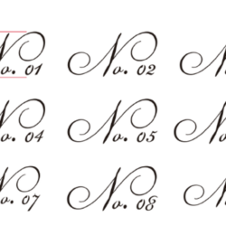 Stencil - Number cursive letter 5 cm high - sheet 30 x 40 cm